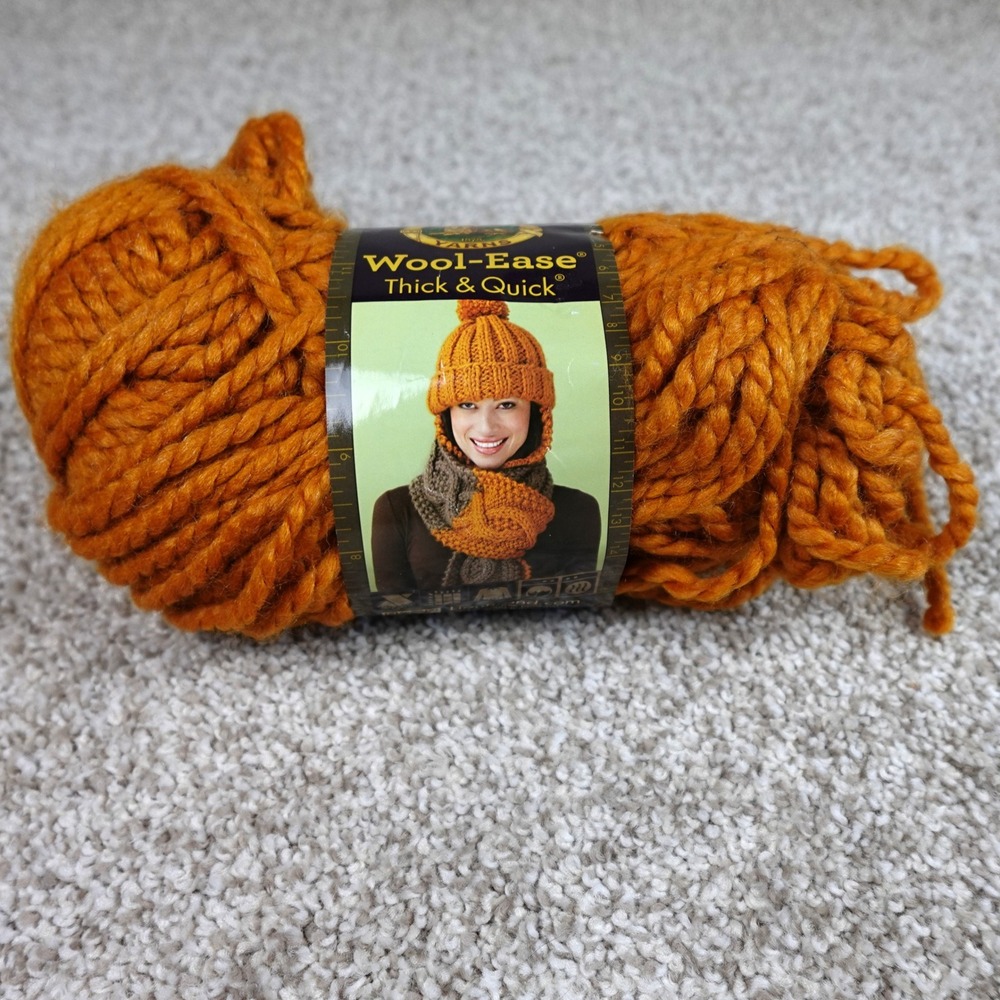 Lion Brand Wool-Ease Thick & Quick Yarn Butterscotch Super Bulky 189 6oz‎ 106yd